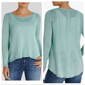 Eileen Fisher Bateau Neck Boxy Linen Top